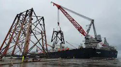 Valhall QP jacket load-in at the field location in the southern Norwegian North Sea.