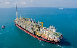 The FPSO Cidade de Caraguatatuba operates at the Lapa field in the presalt Santos basin offshore Brazil. The FPSO Cidade de Caraguatatuba operates at the Lapa field in the presalt Santos basin offshore Brazil.