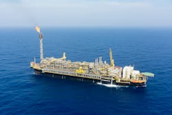 The FPSO P-76 operates at the Búzios field offshore Brazil. The FPSO P-76 operates at the Búzios field offshore Brazil.