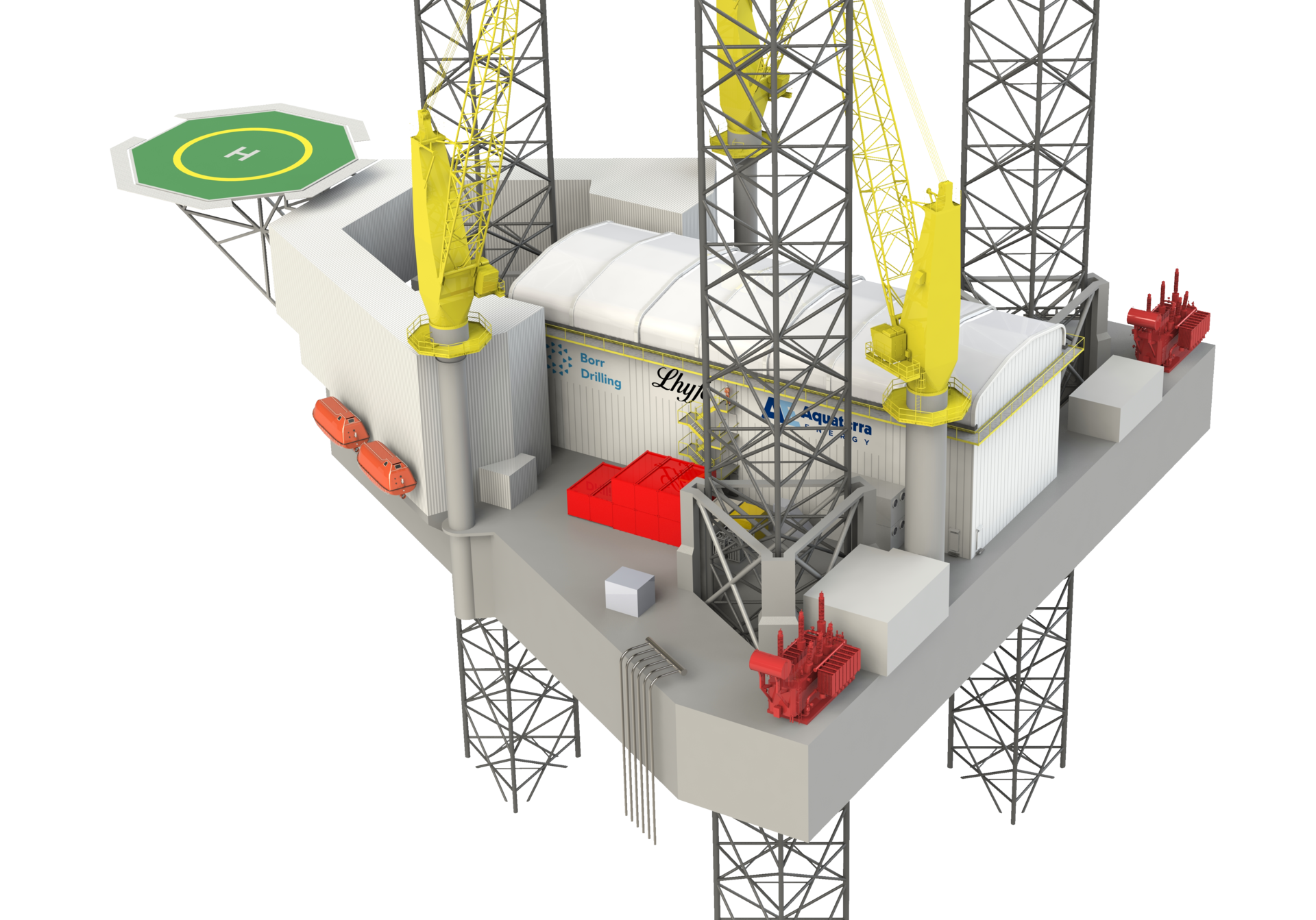 Jackup with electrolyser.