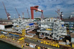 The Greater Changhua 1 & 2a substations topsides. The Greater Changhua 1 & 2a substations topsides.