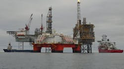 The semisubmersible accommodation vessel Safe Zephyrus. The semisubmersible accommodation vessel Safe Zephyrus.