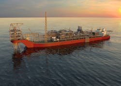 Artist’s impression of the Sangomar FPSO. Artist’s impression of the Sangomar FPSO.