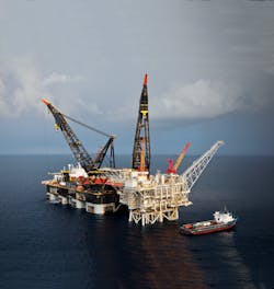 The Tamar platform offshore Israel. The Tamar platform offshore Israel.