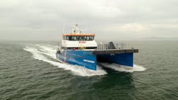 The crew transfer vessel Forth Engineer. The crew transfer vessel Forth Engineer.