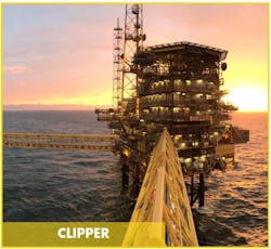 Clipper is in the UK southern North Sea. Clipper is in the UK southern North Sea.