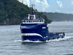 The platform supply vessel Harvey Power. The platform supply vessel Harvey Power.