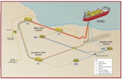 Schematic of the Sea Lion oil project. Schematic of the Sea Lion oil project.