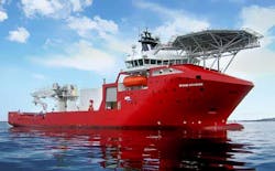 The diving support vessel Skandi Achiever. The diving support vessel Skandi Achiever.