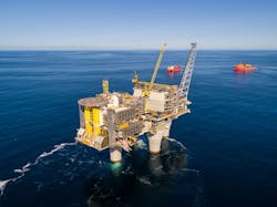 The Troll A platform in the North Sea. The Troll A platform in the North Sea.