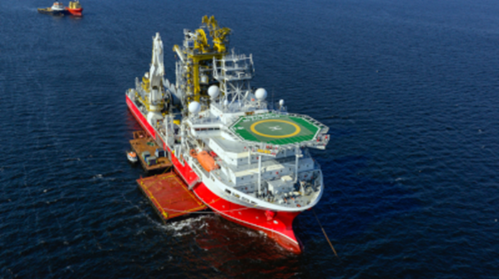The pipelay support vessel Coral do Atl&acirc;ntico.
