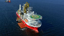 The pipelay support vessel Coral do Atlântico. The pipelay support vessel Coral do Atlântico.