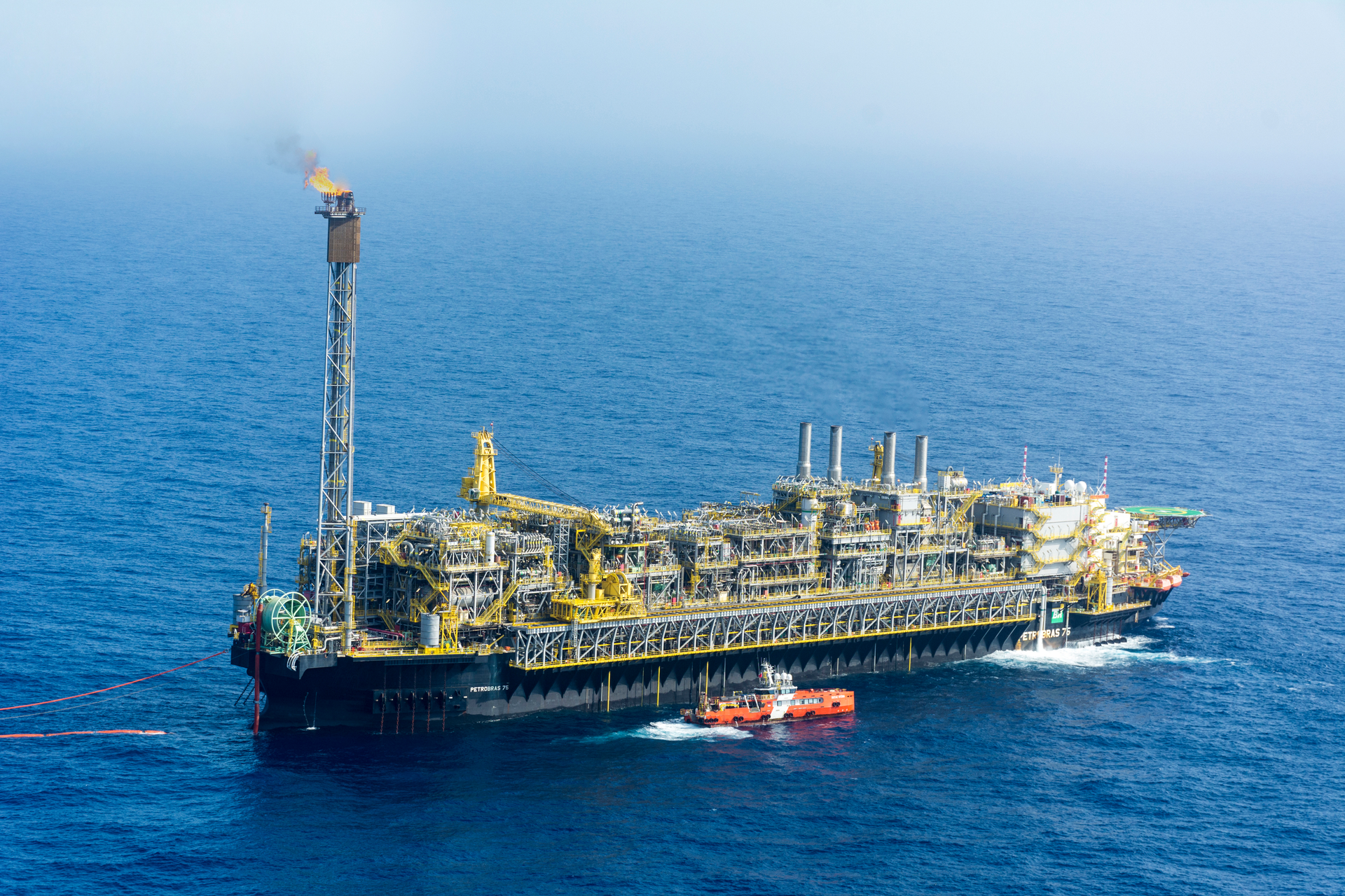 The FPSO P-76 operates at the B&uacute;zios field offshore Brazil.