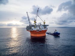 The Goliat FPSO in the Barents Sea. The Goliat FPSO in the Barents Sea.