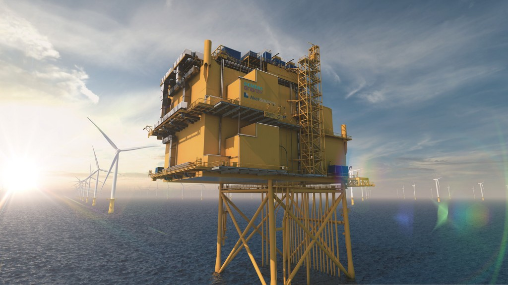 The offshore converter station will collect the alternating current power generated by the wind turbines and transform it to direct current.