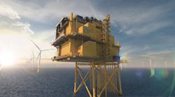 The offshore converter station will collect the alternating current power generated by the wind turbines and transform it to direct current.