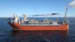 Illustration of the Johan Castberg FPSO. Illustration of the Johan Castberg FPSO.