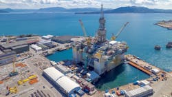 The Njord A platform has been upgraded at the Aker Solutions yard in Stord, Norway. The Njord A platform has been upgraded at the Aker Solutions yard in Stord, Norway.