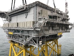 The Hornsea Two offshore substation. The Hornsea Two offshore substation.