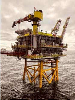 The Tolmount platform in the UK southern North Sea. The Tolmount platform in the UK southern North Sea.
