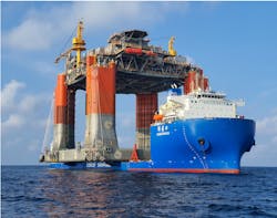 The King’s Quay semisubmersible arrived in the Gulf of Mexico in September. The King’s Quay semisubmersible arrived in the Gulf of Mexico in September.