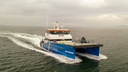 The crew transfer vessel Forth Engineer. The crew transfer vessel Forth Engineer.