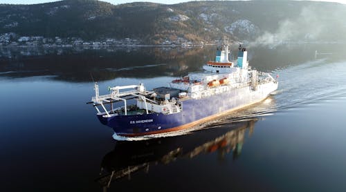 The subsea cable installation and maintenance vessel CS Sovereign.