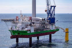 The jackup installation vessel Sea Challenger. The jackup installation vessel Sea Challenger.