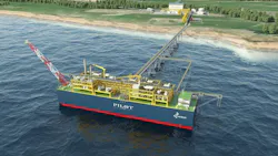 Rendering of the Galveston LNG Bunker Port project. Rendering of the Galveston LNG Bunker Port project.