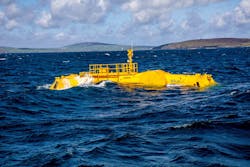 The Blue X in operation at EMEC&rsquo;s Scapa Flow test site to Kirkwall, Orkney.