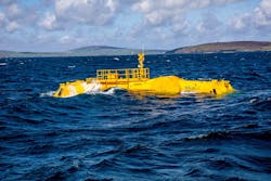 The Blue X in operation at EMEC’s Scapa Flow test site to Kirkwall, Orkney. The Blue X in operation at EMEC’s Scapa Flow test site to Kirkwall, Orkney.