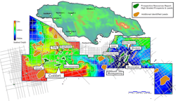 Identified prospects and leads on the Walton Morant license offshore Jamaica. Identified prospects and leads on the Walton Morant license offshore Jamaica.
