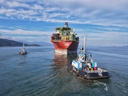 Wilson Sons tugboats in operation with the FPSO BW Cidade de São Vicente. Wilson Sons tugboats in operation with the FPSO BW Cidade de São Vicente.