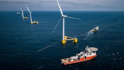 The WindFloat Atlantic project offshore Portugal. The WindFloat Atlantic project offshore Portugal.