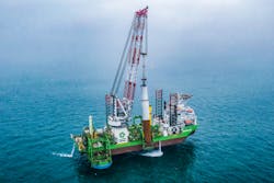 The jackup installation vessel Innovation. The jackup installation vessel Innovation.