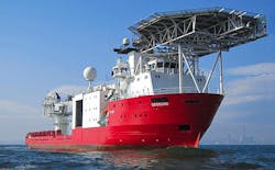 The construction support vessel Geosund. The construction support vessel Geosund.