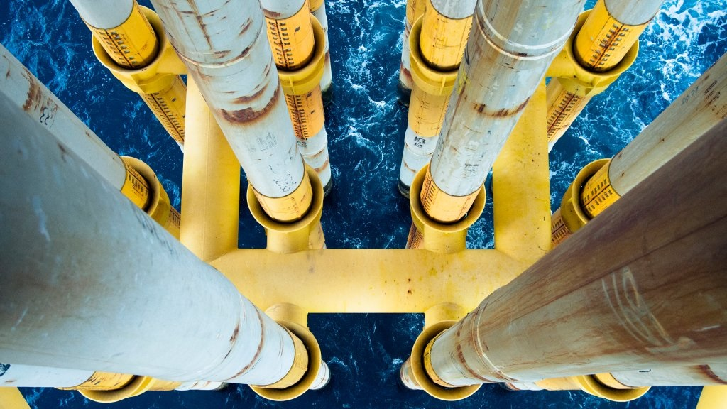 Risers at the Gina Krog platform in the North Sea.