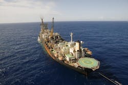 The FPSO P-31 operates at the Albacora field in the Campos basin offshore Brazil. The FPSO P-31 operates at the Albacora field in the Campos basin offshore Brazil.