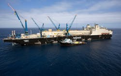 The pipelay vessel Castorone. The pipelay vessel Castorone.