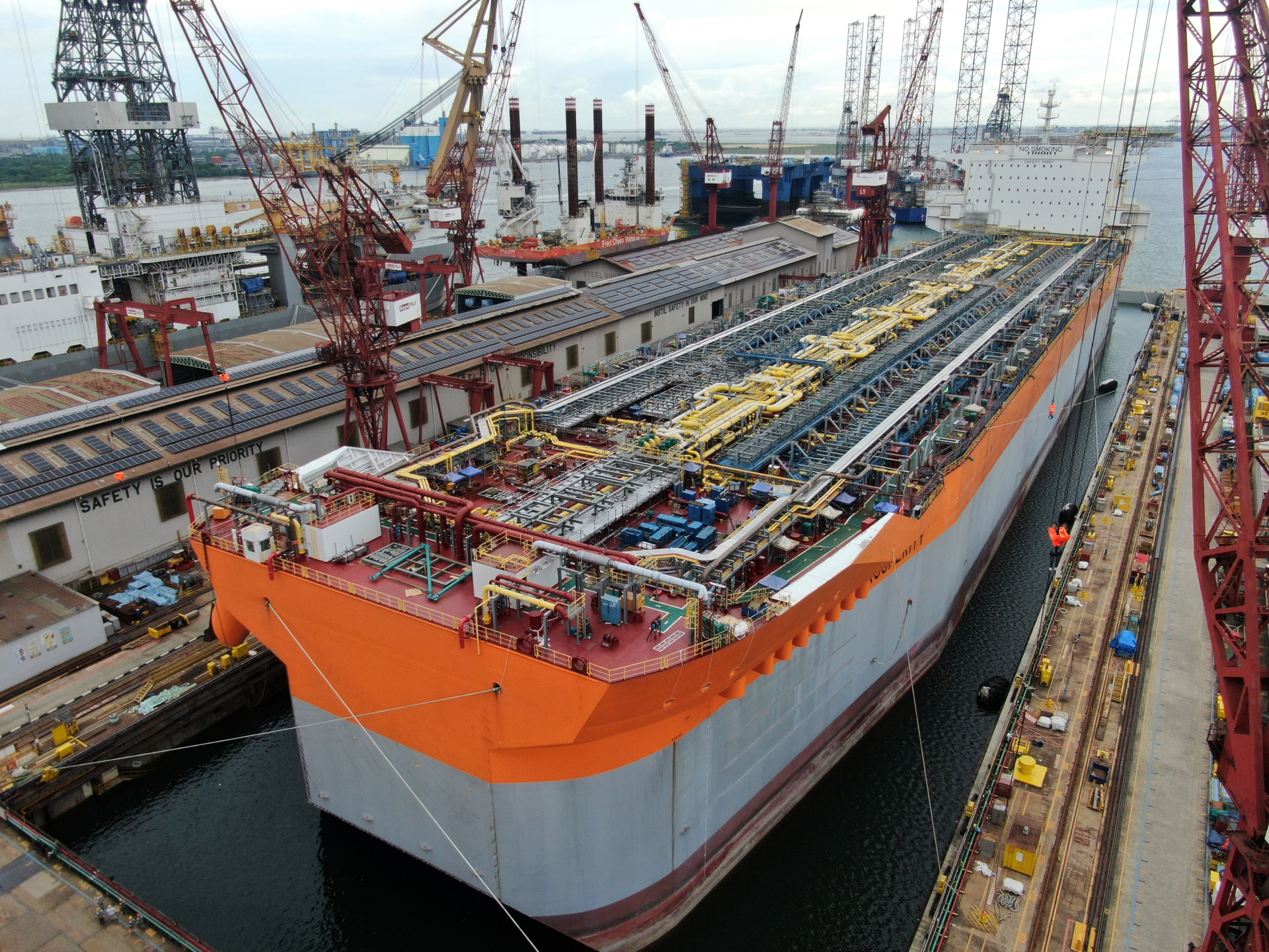 The FPSO Prosperity is in dry dock in Singapore.