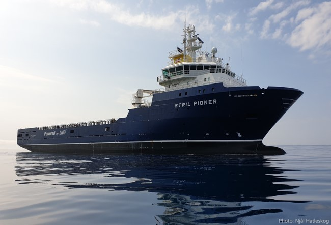 The supply vessel Stril Pioneer.