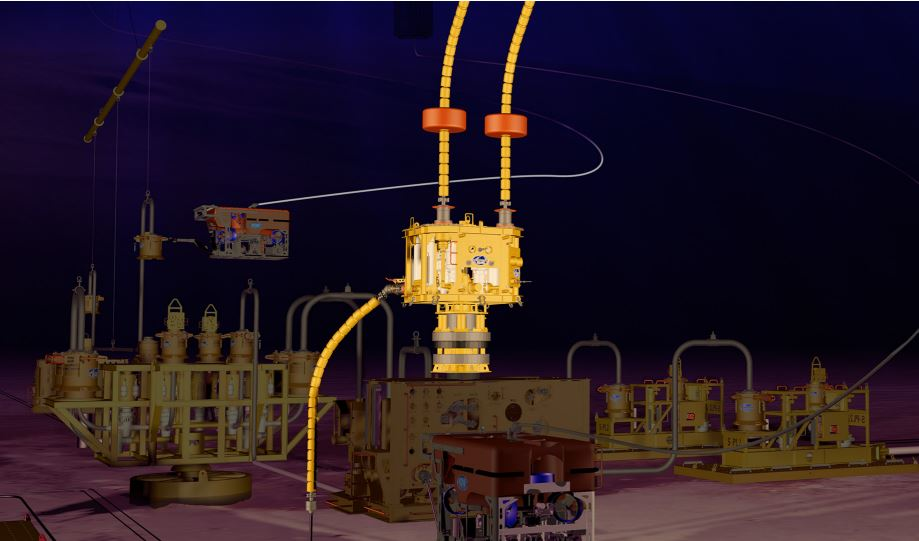 The 15,0000-psi subsea tree injection manifold.