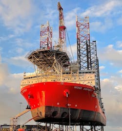 The jackup installation vessel Wind Osprey. The jackup installation vessel Wind Osprey.