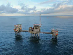 The Cygnus Alpha platform in the UK southern North Sea.