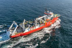 The cable-lay vessel Seaway Phoenix. The cable-lay vessel Seaway Phoenix.