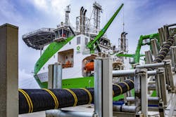 The cable installation vessel Living Stone. The cable installation vessel Living Stone.