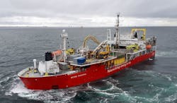 The cable laying vessel Nexans Skagerrak. The cable laying vessel Nexans Skagerrak.