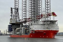 Cadeler’s jackup vessel Wind Osprey transported the wind turbine components from Vestas’ turbine marshalling base at Able Seaton Port in Hartlepool, northeast England, to the offshore site. Cadeler’s jackup vessel Wind Osprey transported the wind turbine components from Vestas’ turbine marshalling base at Able Seaton Port in Hartlepool, northeast England, to the offshore site.