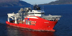 The subsea equipment support vessel Skandi Santos. The subsea equipment support vessel Skandi Santos.