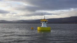 Oasis Power Buoy during sea trials in the Port of Cromarty Firth, Scotland. Oasis Power Buoy during sea trials in the Port of Cromarty Firth, Scotland.